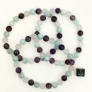 Amethyst-Aquamarin-Rosenq.-Mix Armband Kugel ca. 0,8 /...