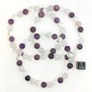 Amethyst-Rosenq.-Bergk.-Mix Armband Kugel ca. 0,8 / 21cm...