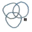 Bergkristall beh. hellblau Armband Kugel ca. 0,4 / 19cm