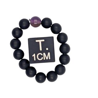 Onyx gef. matt mit Amethyst Fingerring elastisch ca. 0,4 / 6-6,5cm VE10St.