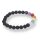 Onyx gef. matt mit 7 Chakra Farben Armband Kugel ca. 0,8 / 19cm