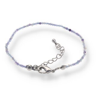 Fluorit Blau Armband Kugel ca. 0,2/18cm + Verlängerungskettchen