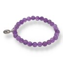 Amethystquarz Armband Kugel mit Ying Yang ca. 0,6 / 19cm