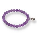 Amethystquarz Armband Kugel mit Ying Yang ca. 0,6 / 19cm