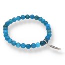 Apatit blau Armband Kugel mit Feder ca. 0,6 / 19cm