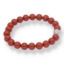 Jaspis rot Armband Kugel mit Buddhakopf ca. 0,8 / 19cm