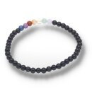 Onyx gef. mit 7 Chakra Farben Armband Kugel ca. 0,4 / 19cm