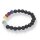 Onyx gef. mit 7 Chakra Farben Armband Kugel ca. 0,8 / 19cm