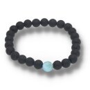 Onyx matt mit Larimar Armband Kugel ca. 0,6 / 19cm