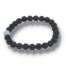 Onyx matt mit Larimar Armband Kugel ca. 0,6 / 19cm