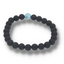 Onyx matt mit Larimar Armband Kugel ca. 0,6 / 19cm